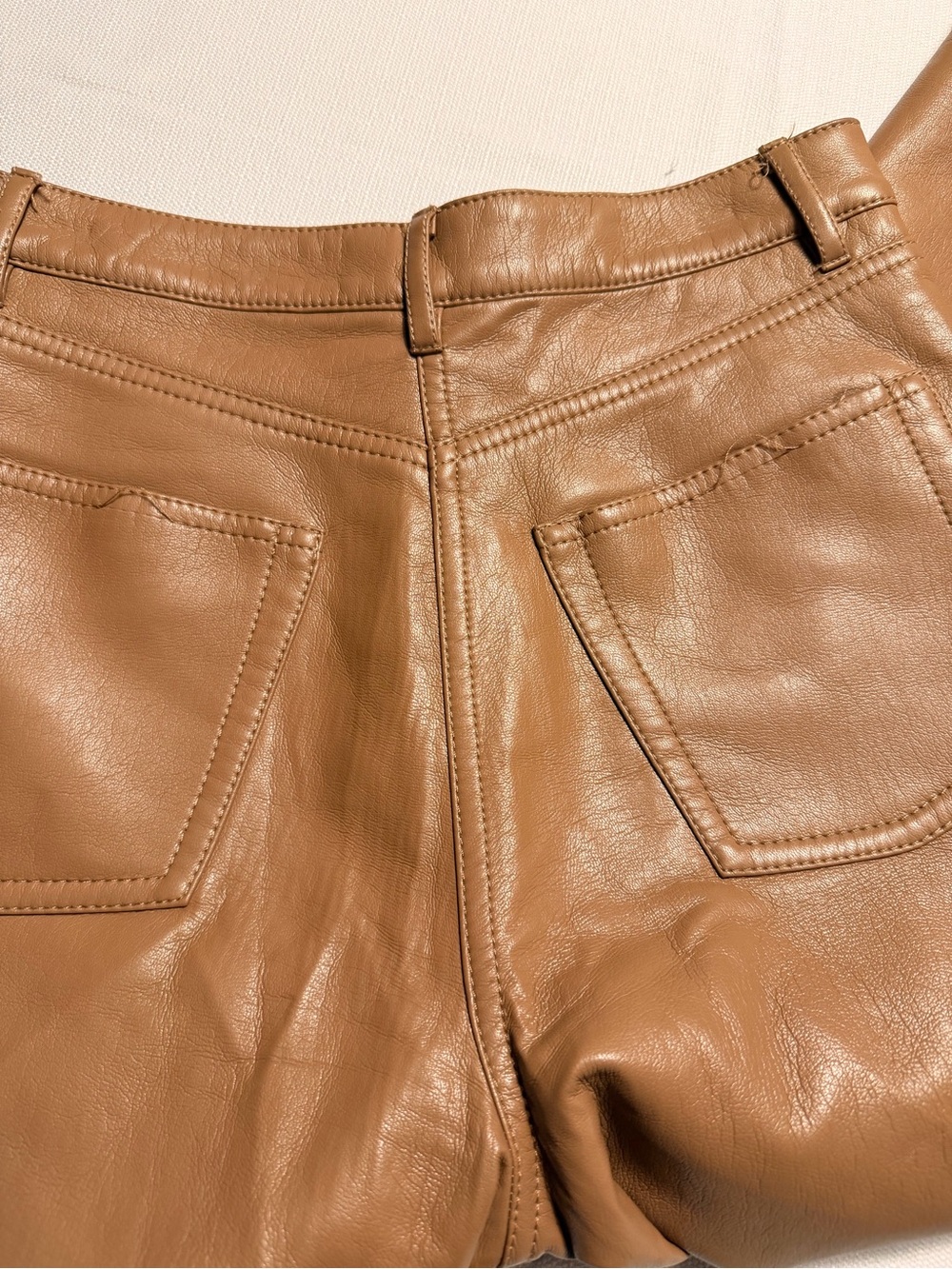 Wilfred Camel Wide-Leg Faux Leather Pants - Picture 10 of 10